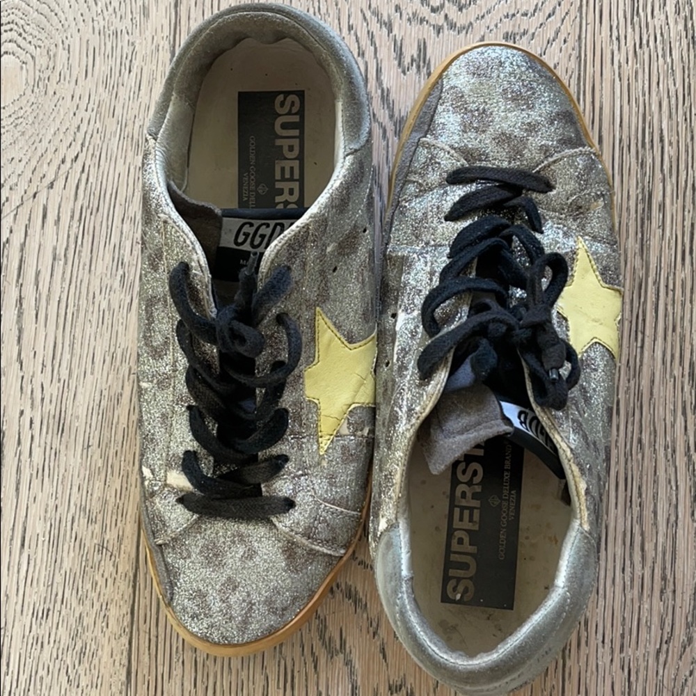 Golden goose superstar glitter leopard